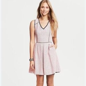 Pink Tweed Banana Republic Fit and Flare Dress